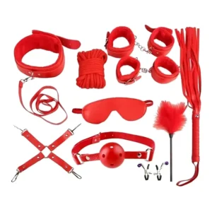 Kit BDSM Set 10 piezas Rojo